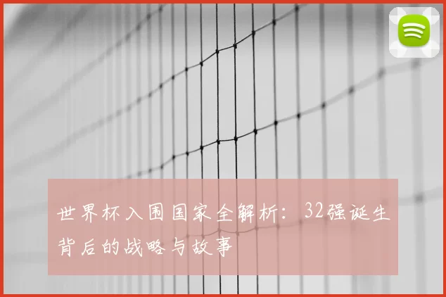 世界杯入围国家全解析:32强诞生背后的战略与故事